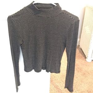 Striped Long Sleeve Crop Top XS NWOT